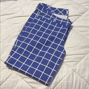 Blue and White Checkered Pants old navy windowpane Pixie Capri pants 16 reg